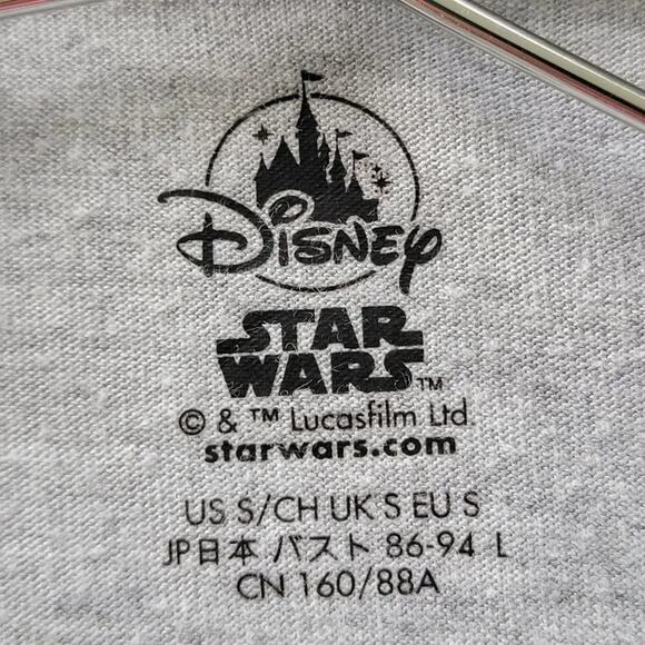 Disney X Wing Starfighter Star Wars Hooded Tee Mens Unisex Sz S Gray Long Sleeve - Picture 8 of 9